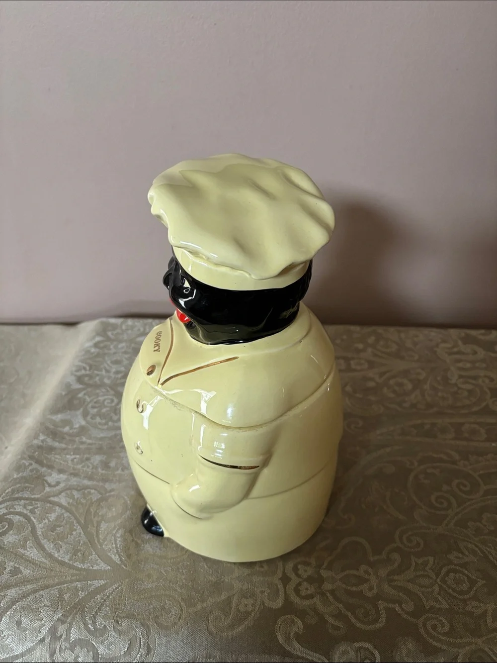 Yellow and Black Ceramic Chef Cookie Jar - Cooky Design